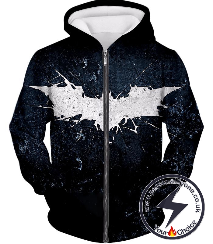 Ultimate Graphic Logo Batman Promo Cool Black Zip Up Hoodie